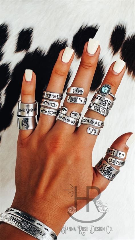 Stamped Rings Western Jewelry Rings Cowgirl Jewelry Metal Stamped