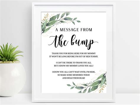 Message From The Bump Sign Message From Baby Baby Shower Baby Etsy