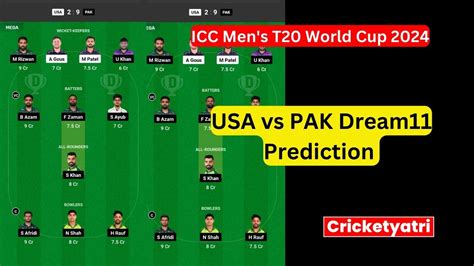 Usa Vs Pak Dream11 Prediction In Hindi Fantasy Cricket Pitch Report