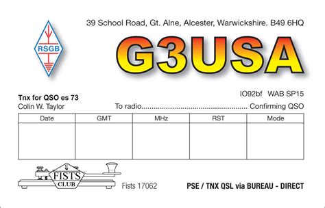 Qsl Card Template