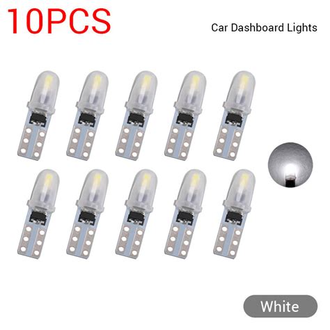 10Pcs T5 W1 2W W3W หลอดไฟ Led Canbus รถไฟตบแตงภายใน3014ชปชดสญญาณไฟ