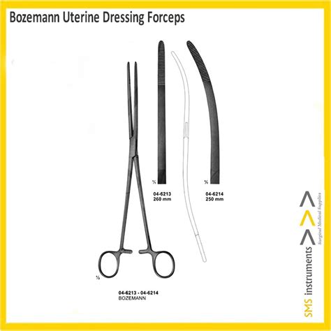 Bozemann Uterine Dressing Forceps Straight Nazmed SMS Surgical