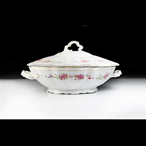 Antique Covered Vegetable Bowl Z S Co Bavaria Orleans Shape Fine