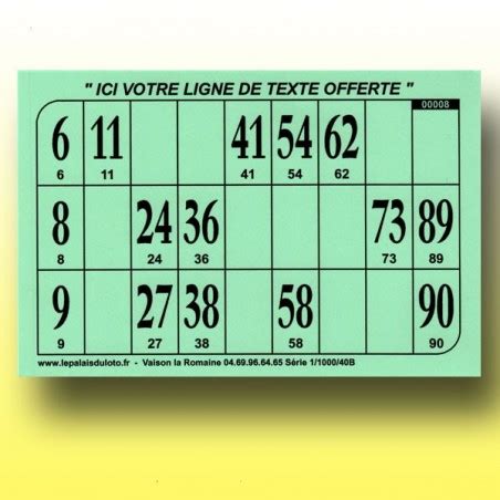 Cartons De Loto Sur Feuille 80 G Par 1000 Des Cartons De Loto