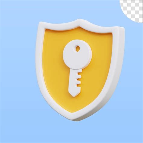 Premium Psd Key Shield D Illustration