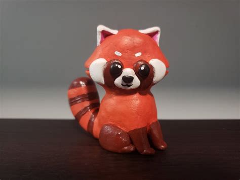 Red Panda Handmade Clay Sculpture Etsy