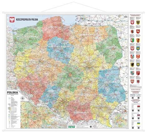 POLSKA DUŻA MAPA ŚCIENNA ADM DROGOWA 2020 9016811170 oficjalne