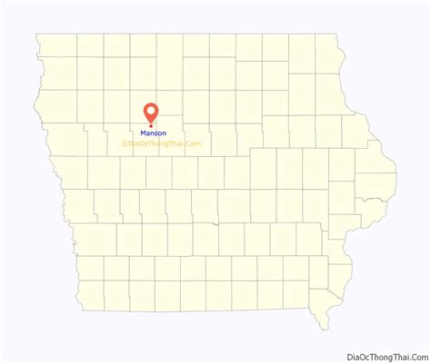 Map of Manson city, Iowa - Thong Thai Real