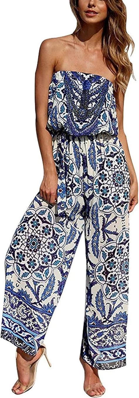 Jumpsuit Damen Sommer Bandeau Elegante Overall Stil Einfacher Freizeit