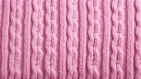 Close Up Of Pink Wool Sweater Texture On A Knitted Jersey Background