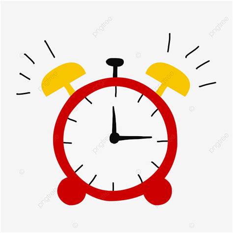 Cute Alarm Clock Clipart Transparent Background Red Alarm Clock Siren