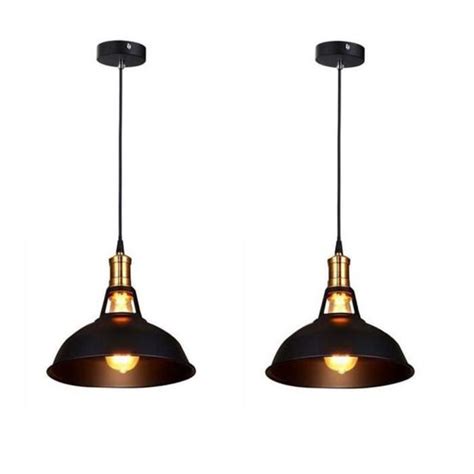 Pcs Noir Lustre R Tro Suspension Industrielle Plafonnier De E