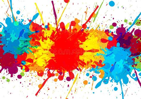 Splatter Colorful With Paint Stains Background Abstrac Stock Vector