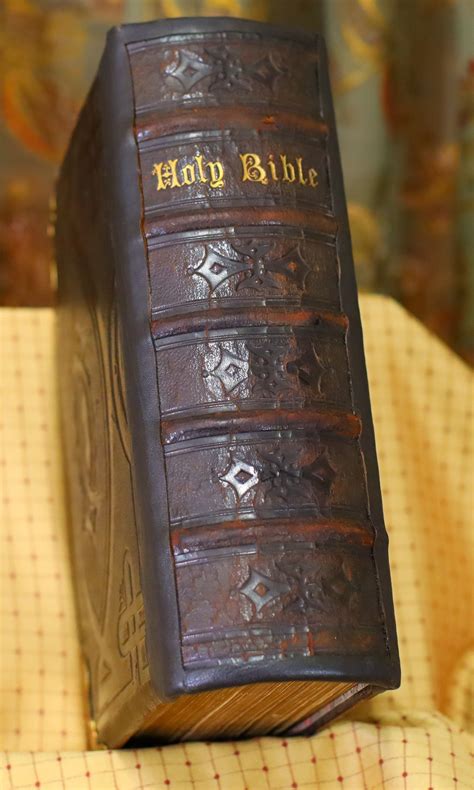 Antique LARGE Leather Holy Bible 1800s GREAT Repaired Etsy