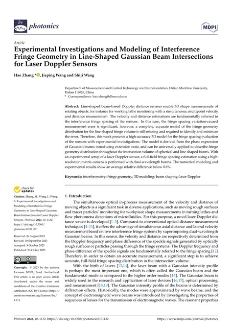 Pdf Experimental Investigations And Modeling Of Interference Fringe