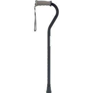 Black Bariatric Offset Walking Cane With Custom Bottom Design Cane