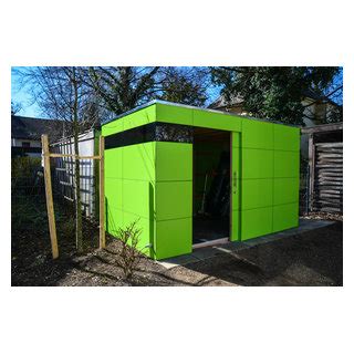 München Design Gartenhaus gart lime green Contemporary Shed