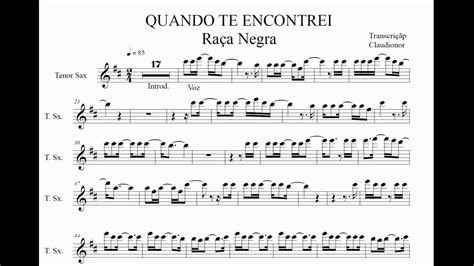 Quando Te Encontrei Ra A Negra Partitura Sax Tenor Demo Youtube