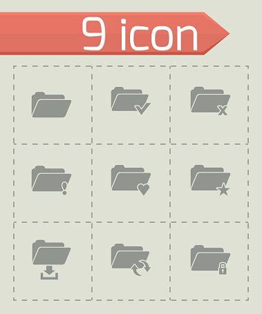 Vector Black Folder Icon Set Stock Vector | Royalty-Free | FreeImages