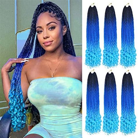 Afnote Crochet Box Braids Hair For Black Women 24 Inch 6 Packs Pre Looped Curly Ends Crochet