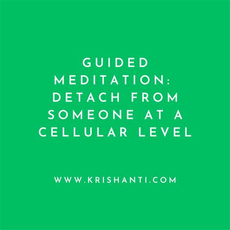 Guided Meditation Detach From Someone At A Cellular Level Krishanti