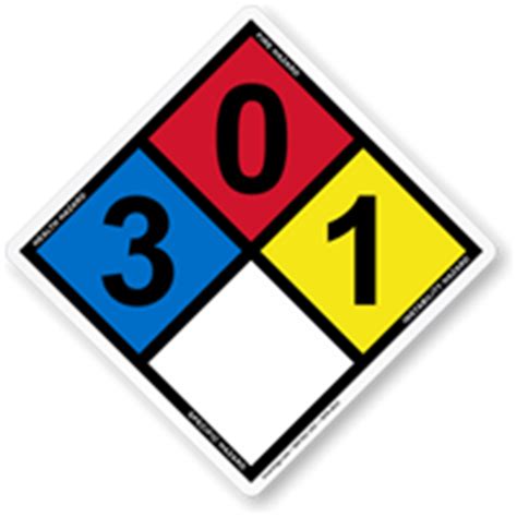 NFPA 704 Sign with Ratings 3,0,1, SKU: NFPA-0014 - MySafetySign.com