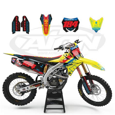 Suzuki Graphics Kit For A 2018 2020 RMZ 250 450cc Dirt Bike Models