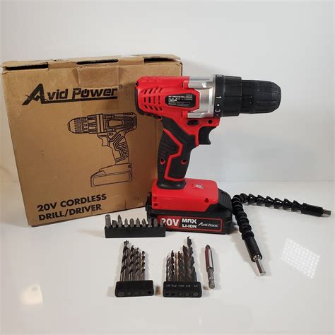 Avid Power V Max Lithium Lon Cordless Drill Set With Battery New With