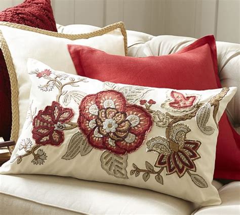 Allegra Palampore Embroidered Lumbar Pillow Cover Pottery Barn