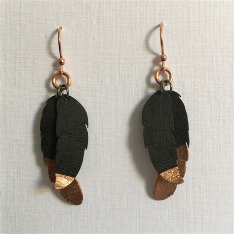 Silhouette UK: Faux Leather Feather Earrings