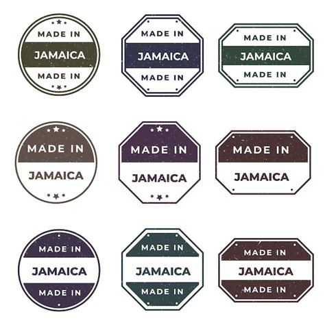 Premium Vector Set Of Made In JAMAICA Labels Ready To Use For Product