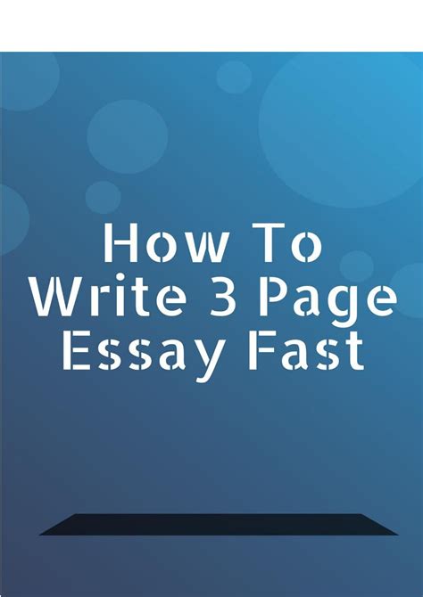 How To Write Page Essay Fast By Write My Essays Issuu