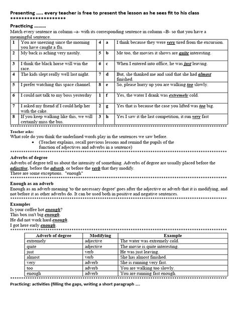 Adverbs Of Degree Pdf Adverb Linguistic Morphology