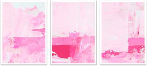 Hot Pink Wall Art Set Of 3 Prints 8x10 Inches Wall Art