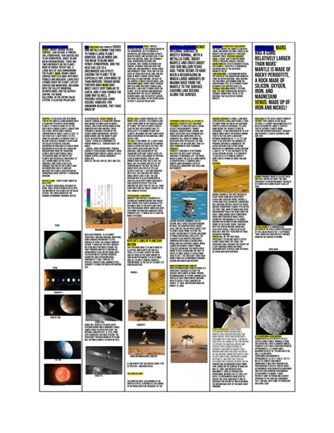 Science Olympiad Solar System Printables