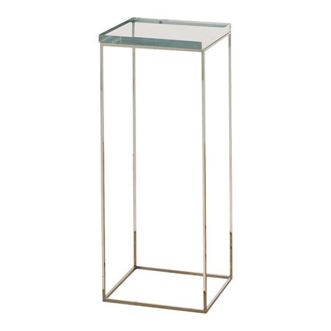 Medium Chrome Pedestal With Clear Acrylic Top 16 X 12 X 32