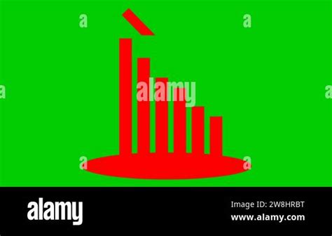 Animated Red Chart Of Financial Decline With A Trend Line Chart