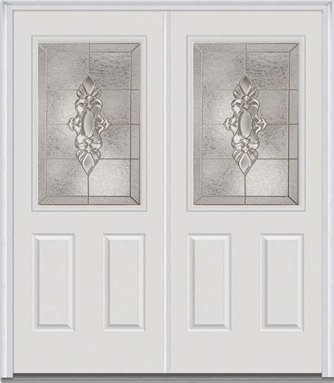 Plastpro 5 Lite 2 Panel Fiberglass Brilliant White Double Door And Reviews Houzz