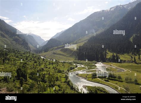 Landscape Pahalgam To Chandanwari Amarnath Yatra Jammu Kashmir India