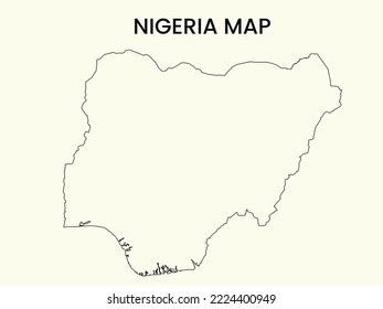 Map Nigeria Outline Map Nigeria Vector Stock Vector Royalty Free