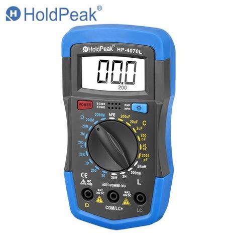 Multimètre de capacité numérique Inductance LCD Test hFE avec rétro