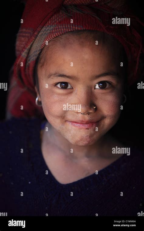 Nepali Girl In A Himalaya Nepal Stock Photo Alamy