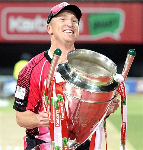 Photo Brad Haddin Lifts The Clt Trophy Cricket Videos Latest