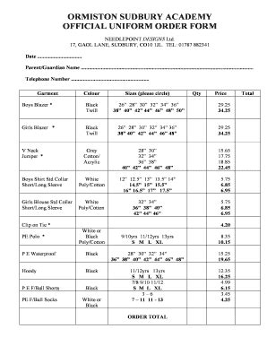 Ormiston Sudbury Academy Uniform - Fill Online, Printable, Fillable ...