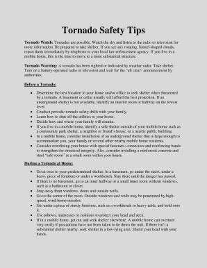 Fillable Online Tornado Watch Tornados Are Possible Fax Email Print