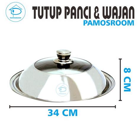 Jual Tutup Wajan Kuali Panci Wok Pan Stainless Dengan Kaca Cm