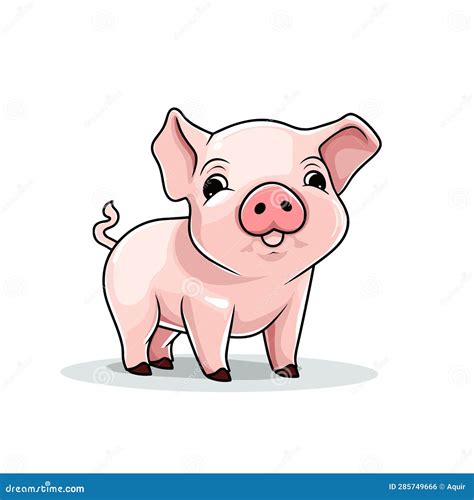 Pig Hand Drawn Illustration Pig Vector Doodle Style Cartoon