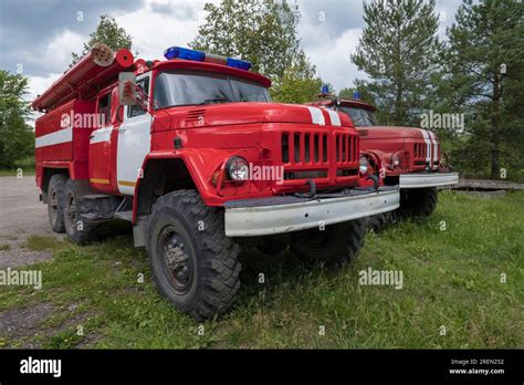 Novgorod Region Russia July Fire Truck Ac Amur