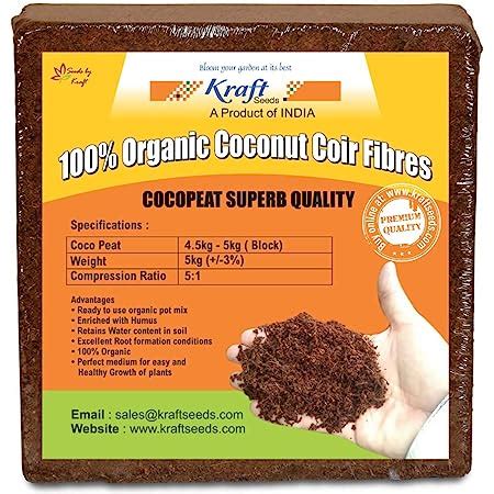 Greeneem Grow Your Own Cocopeat Expand Upto 5 Kg Block Expands Upto