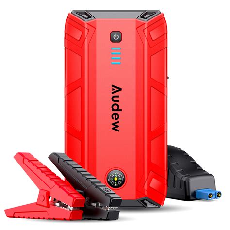 Audew 1500A Peak 18000mAh 12V Car Jump Starter Start Up To 8L Gas Or